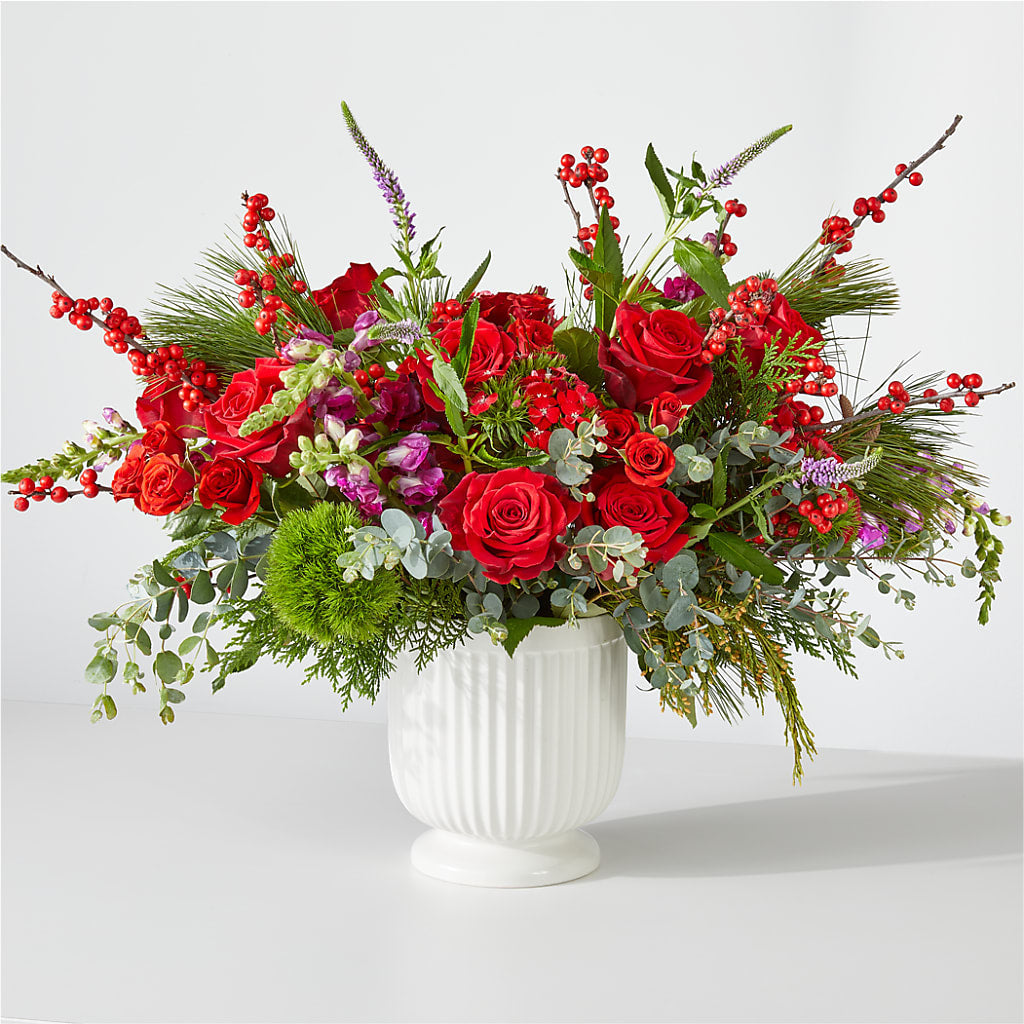 Big Red Bow Bouquet – Micaelas Flowers And Gifts, Tulsa OK