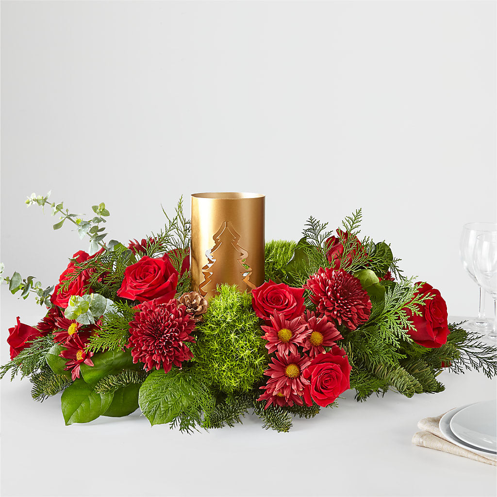 Toast the Season Centerpiece – Micaelas Flowers And Gifts, Tulsa OK