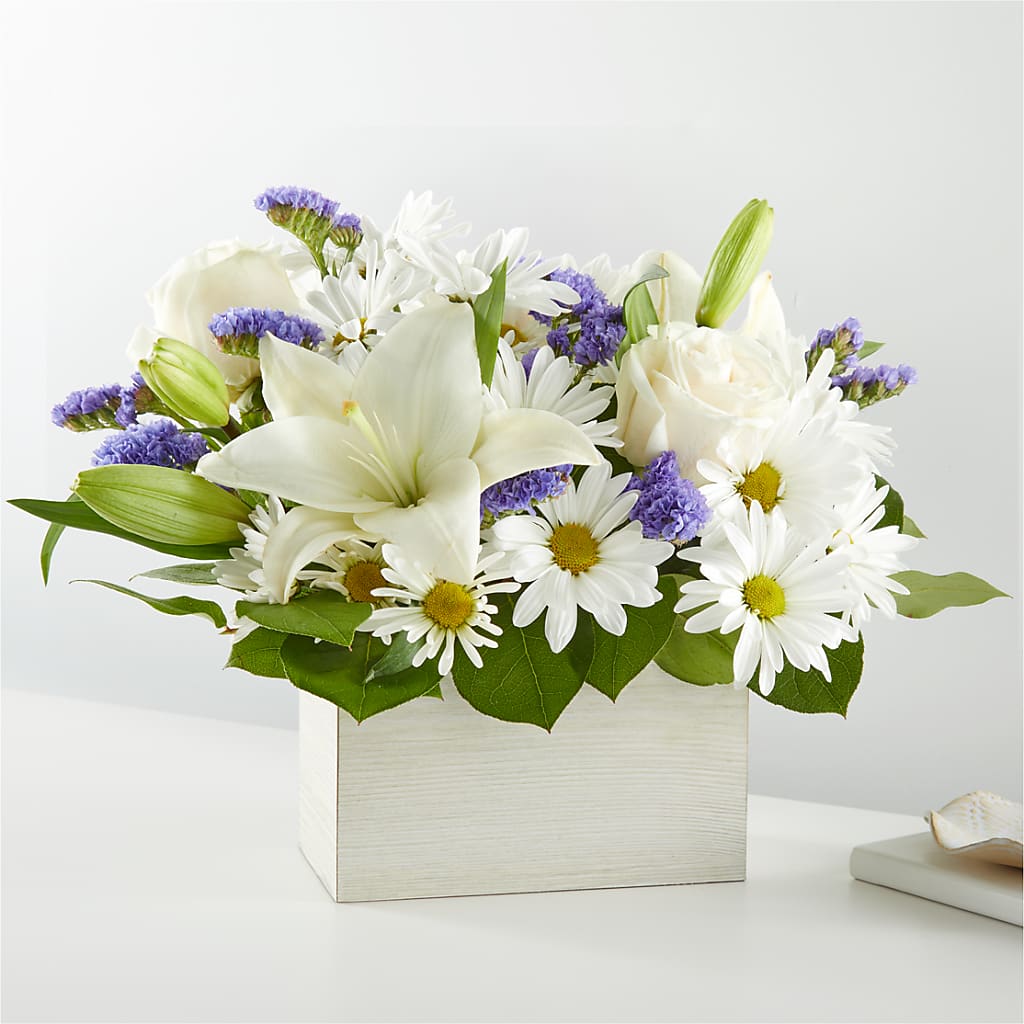 Beyond Blue Box Bouquet – Micaelas Flowers And Gifts, Tulsa OK