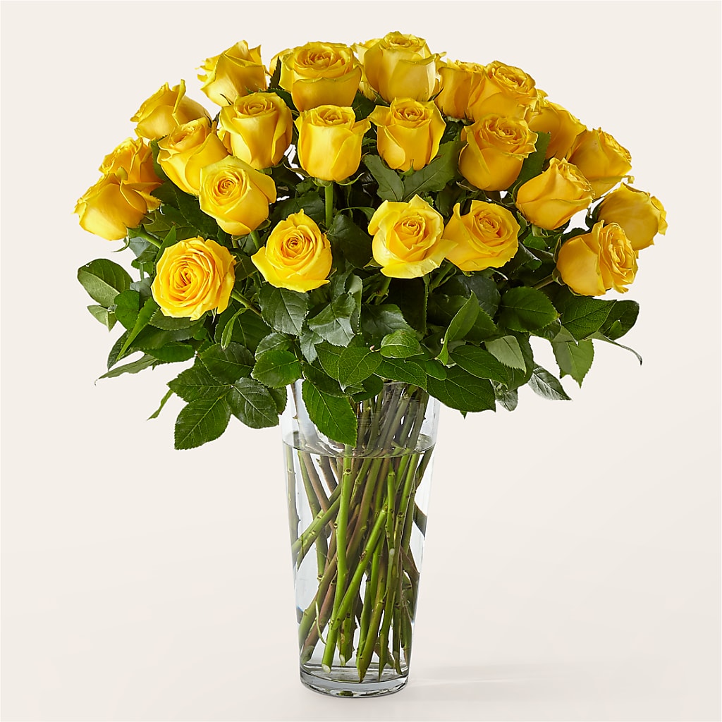 Long Stem Yellow Rose Bouquet – Micaelas Flowers And Gifts, Tulsa OK