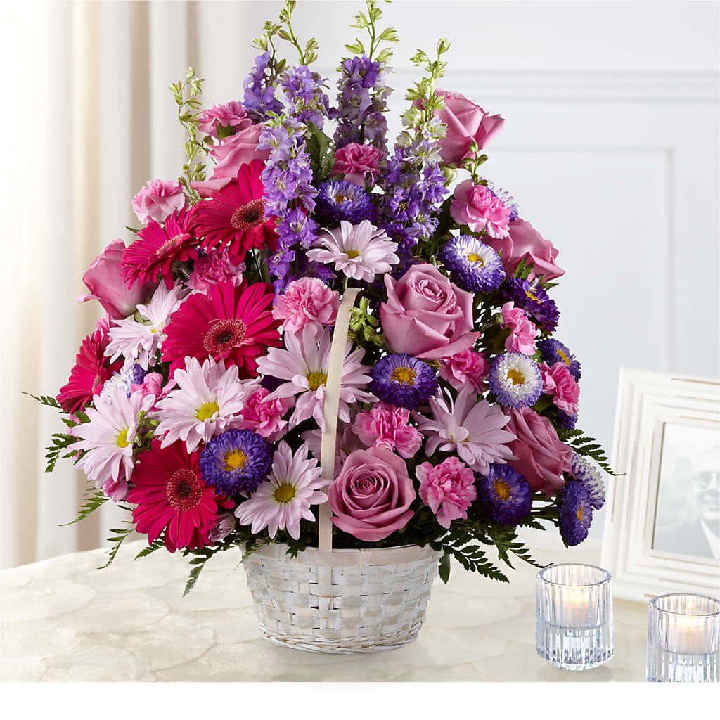 Pastel Peace Basket – Micaelas Flowers And Gifts, Tulsa OK