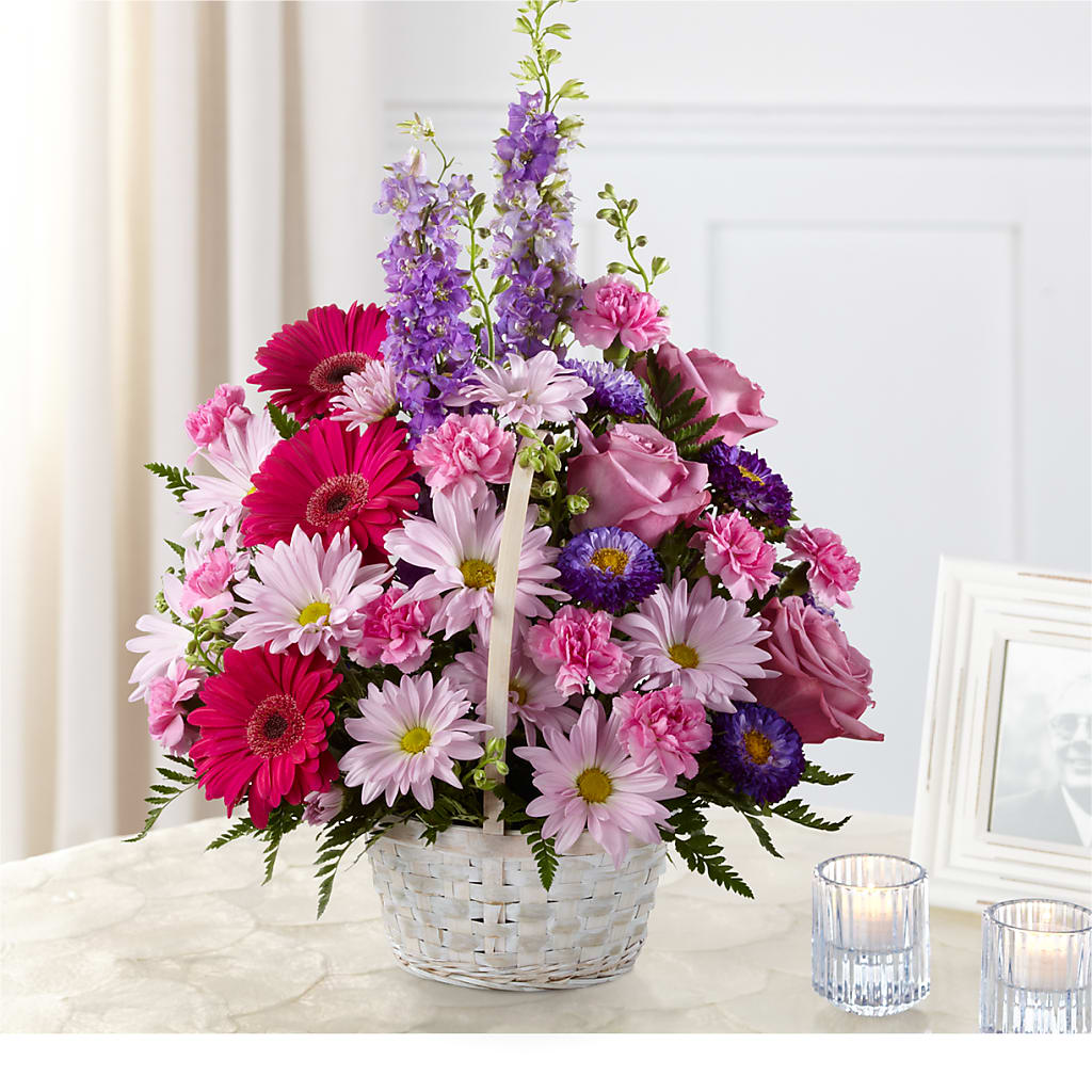 Pastel Peace Basket – Micaelas Flowers And Gifts, Tulsa OK