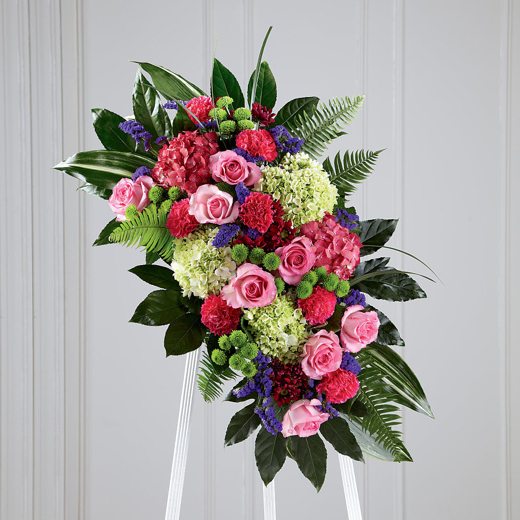 Refreshing Mix Standing Spray – Micaelas Flowers And Gifts, Tulsa OK