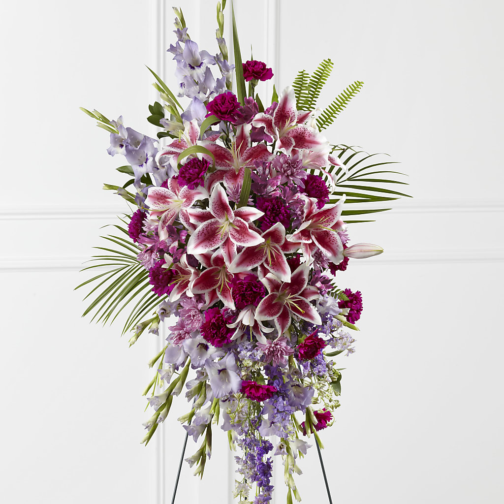 Tender Touch Standing Spray – Micaelas Flowers And Gifts, Tulsa OK
