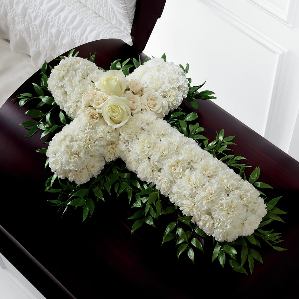 Peaceful Memories Casket Spray (Standard) – Micaelas Flowers And Gifts, Tulsa OK