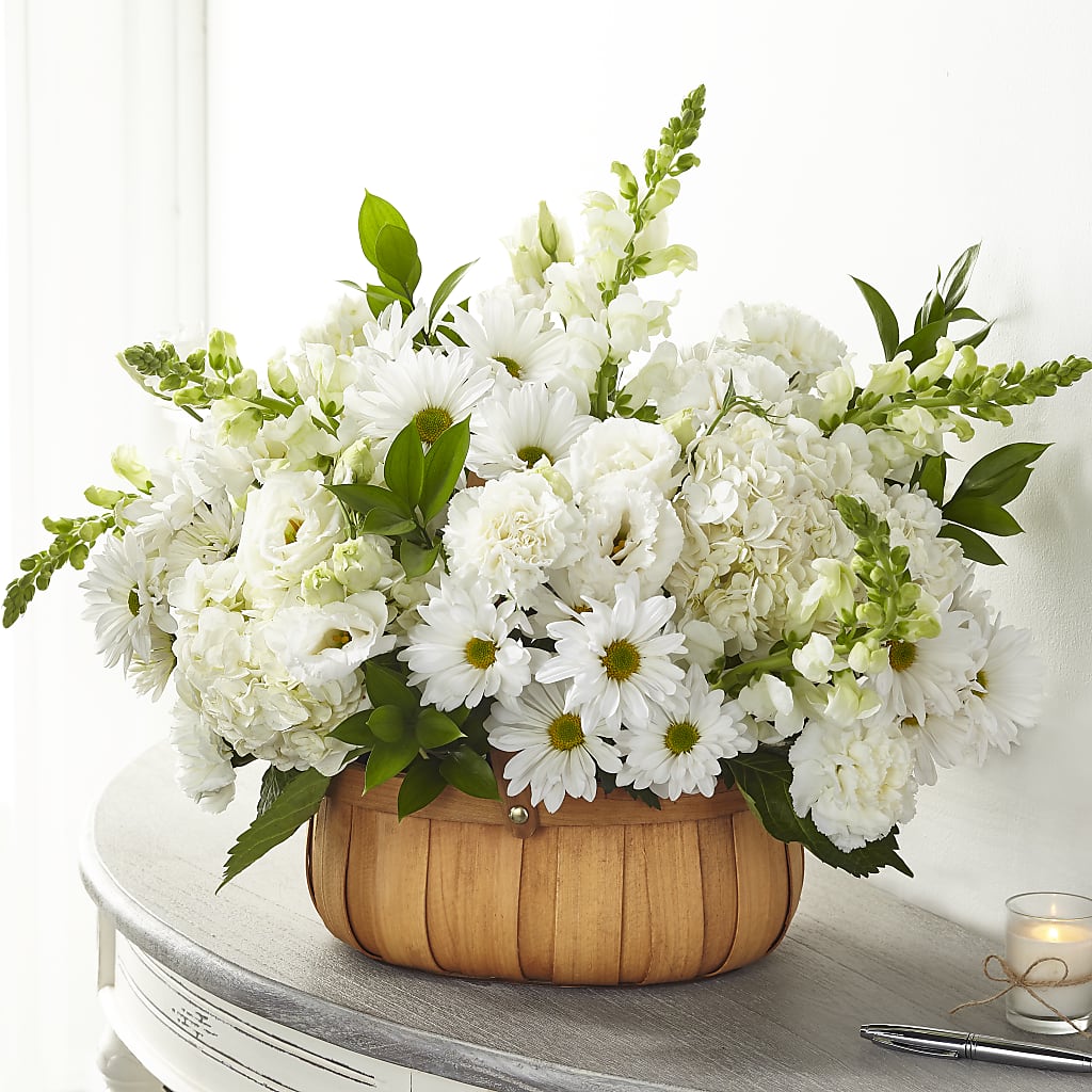 Pure Ivory Basket – Micaelas Flowers And Gifts, Tulsa OK