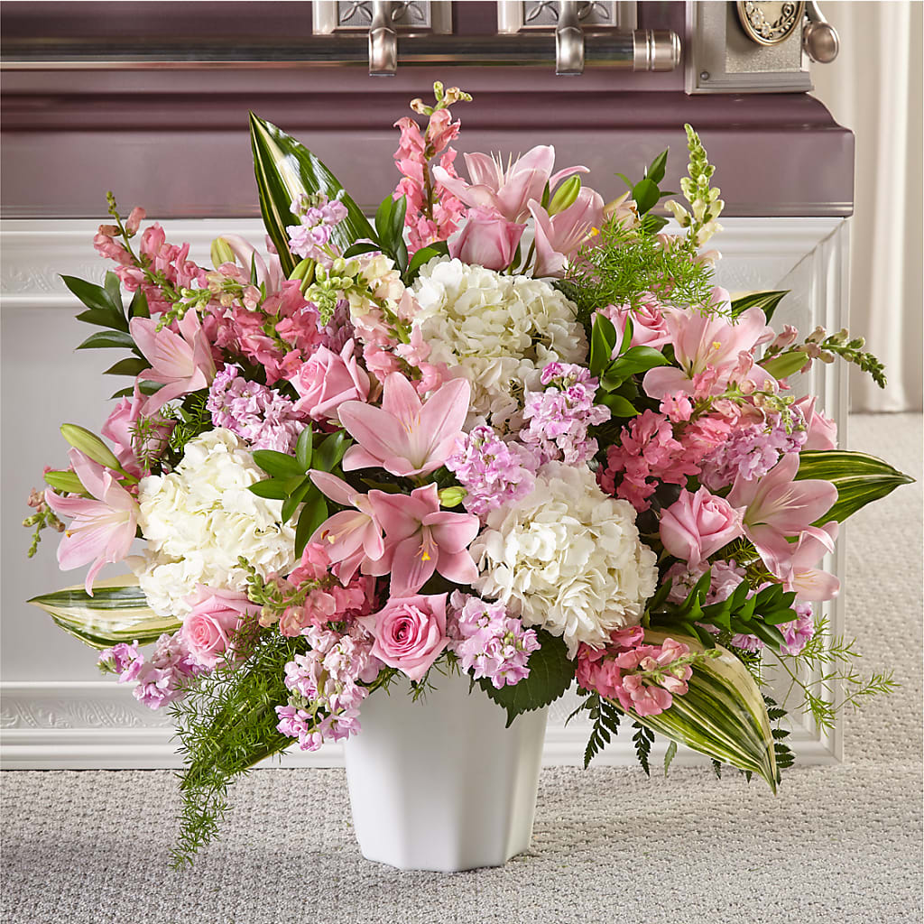 Simply Serene Floor Basket – Micaelas Flowers And Gifts, Tulsa OK