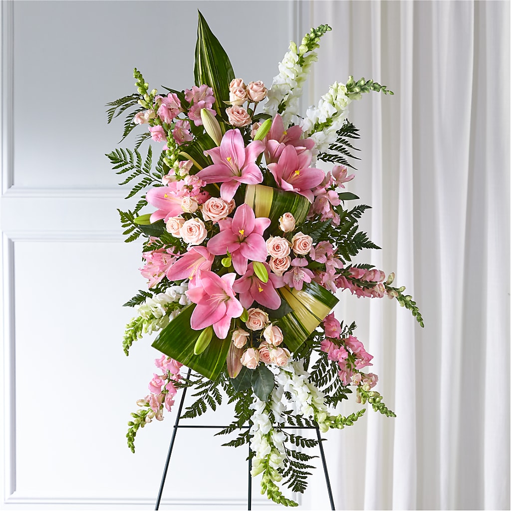 Elegant Embrace Standing Spray – Micaelas Flowers And Gifts, Tulsa OK