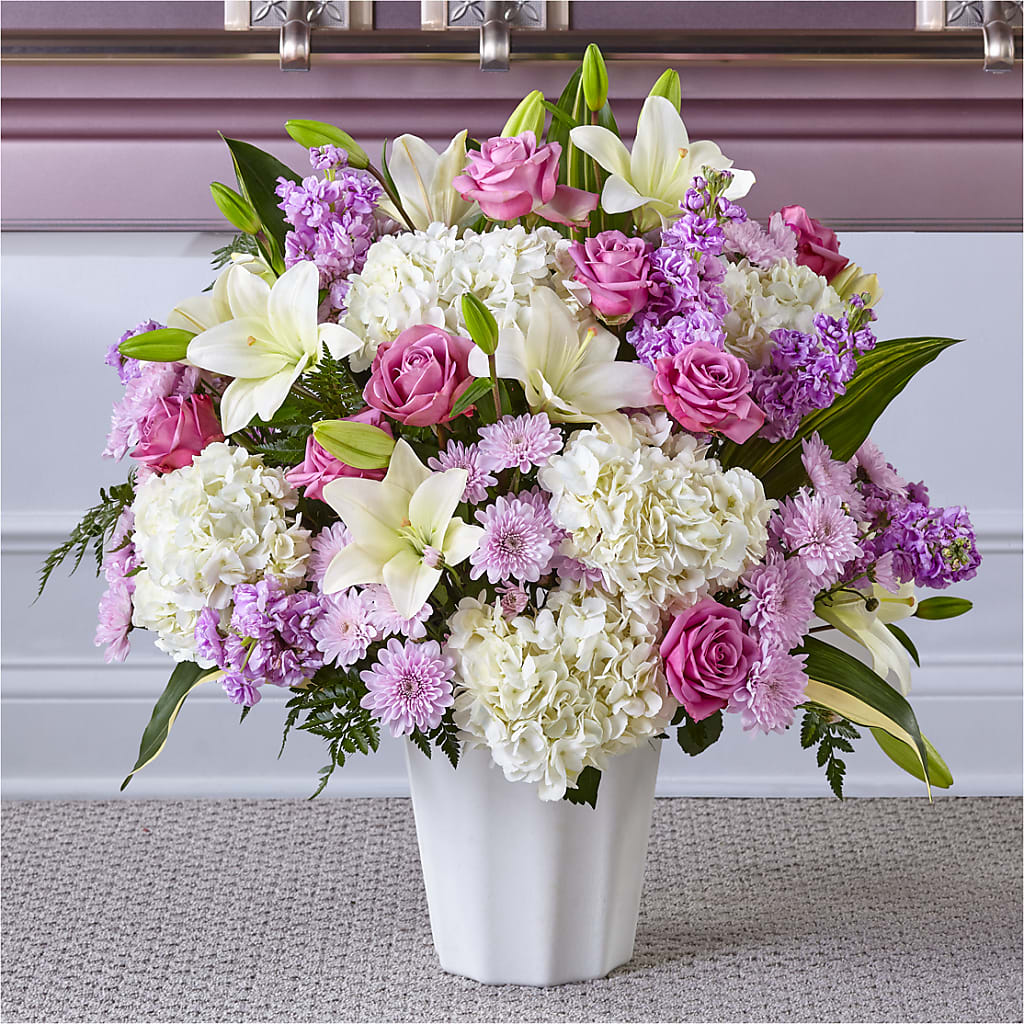Heaven Sent Floor Basket – Micaelas Flowers And Gifts, Tulsa OK