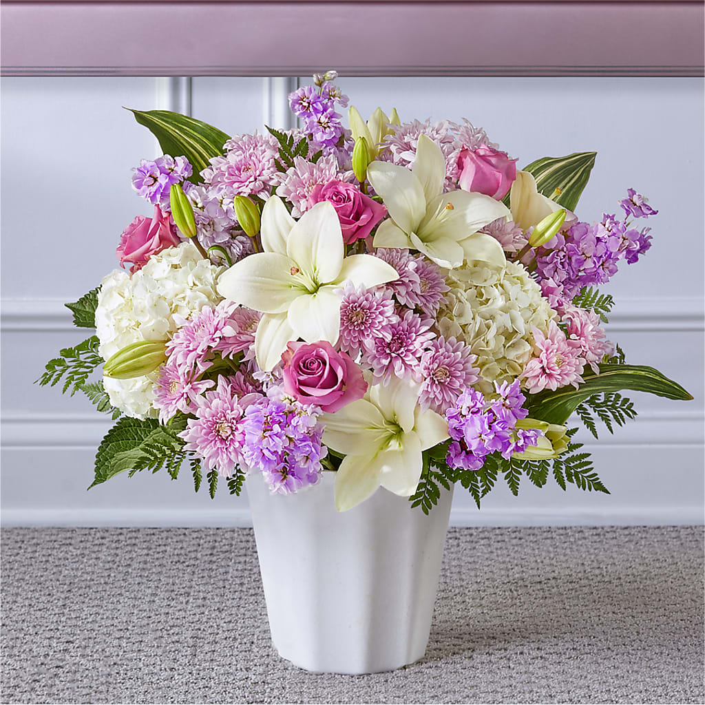 Heaven Sent Floor Basket – Micaelas Flowers And Gifts, Tulsa OK