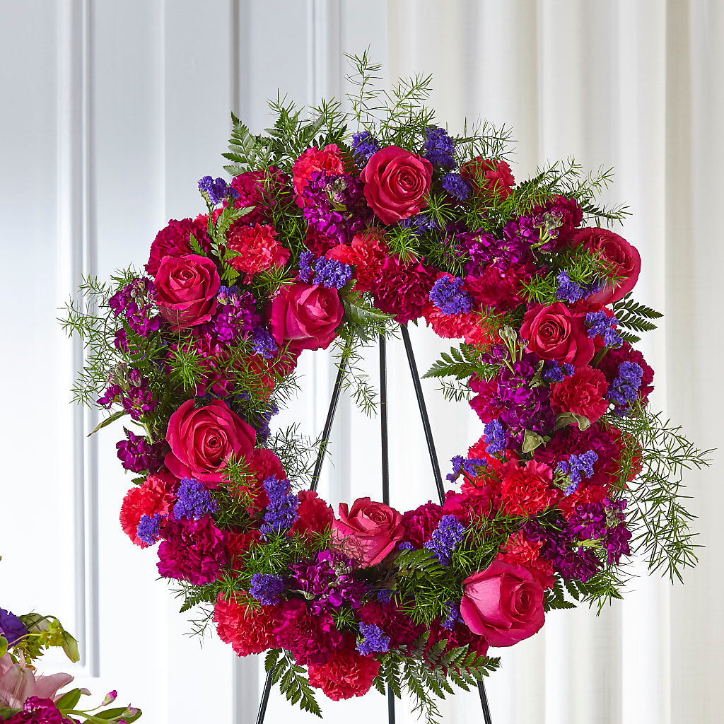 Calming Colors Wreath – Micaelas Flowers And Gifts, Tulsa OK