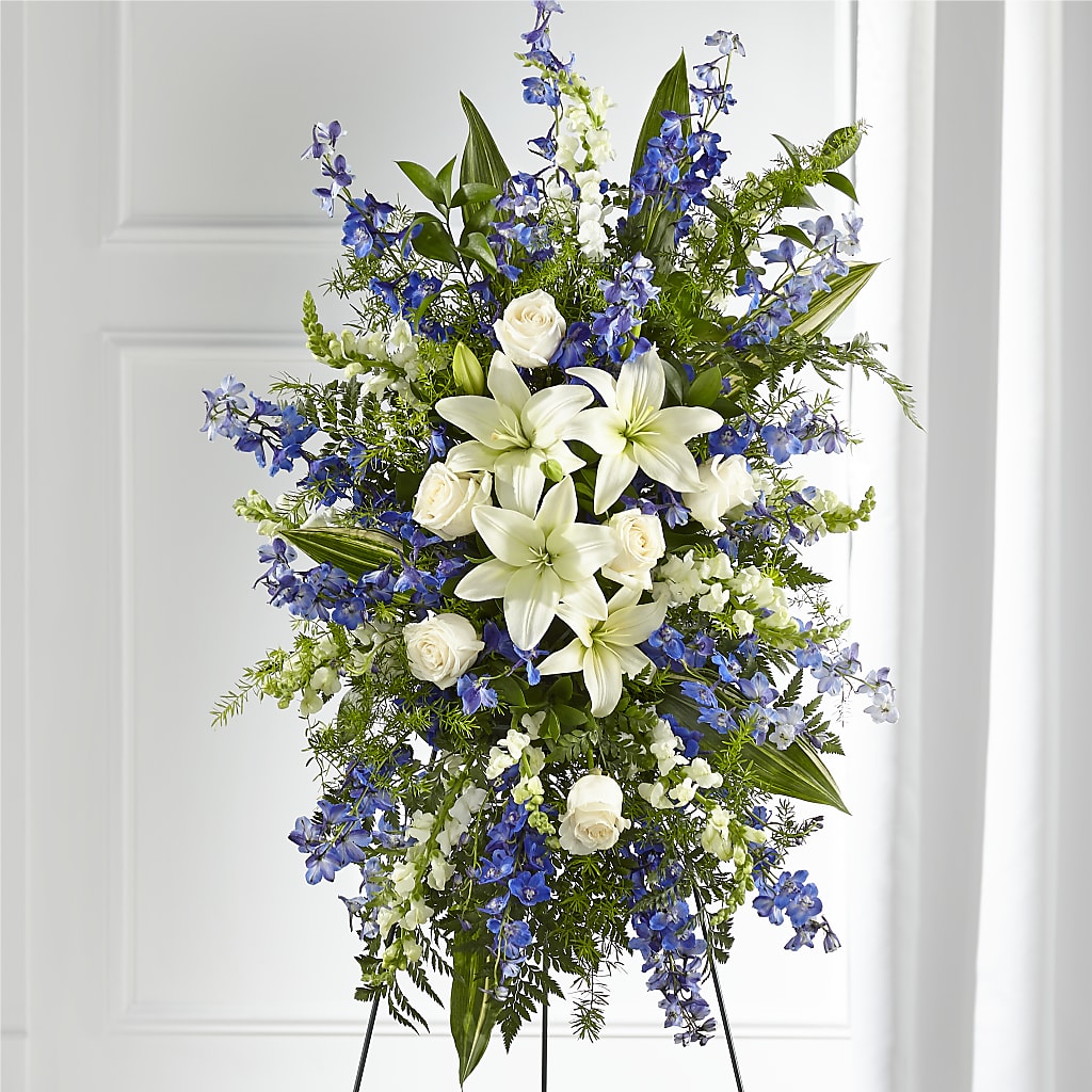 Faithful Friend Standing Spray – Micaelas Flowers And Gifts, Tulsa OK