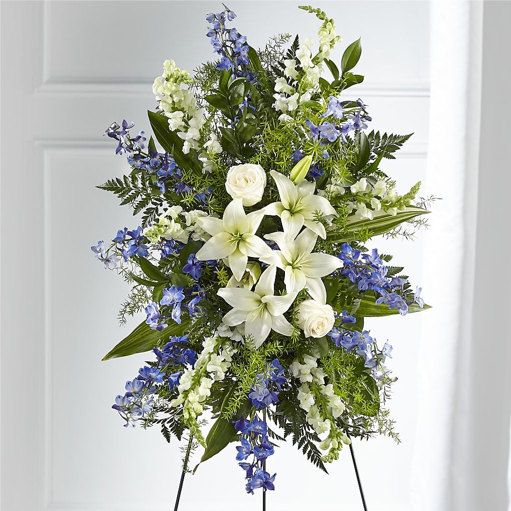 Faithful Friend Standing Spray – Micaelas Flowers And Gifts, Tulsa OK