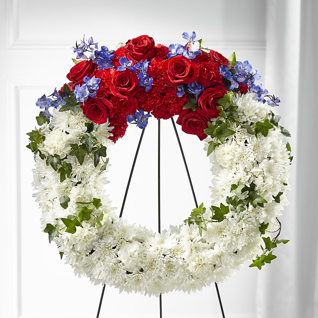 Patriotic Passion Wreath – Micaelas Flowers And Gifts, Tulsa OK