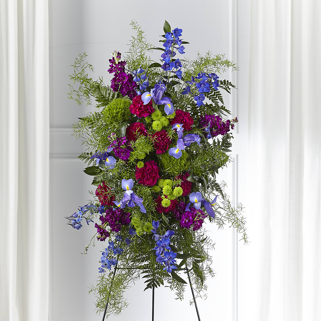 Heavenly Skies Standing Spray – Micaelas Flowers And Gifts, Tulsa OK