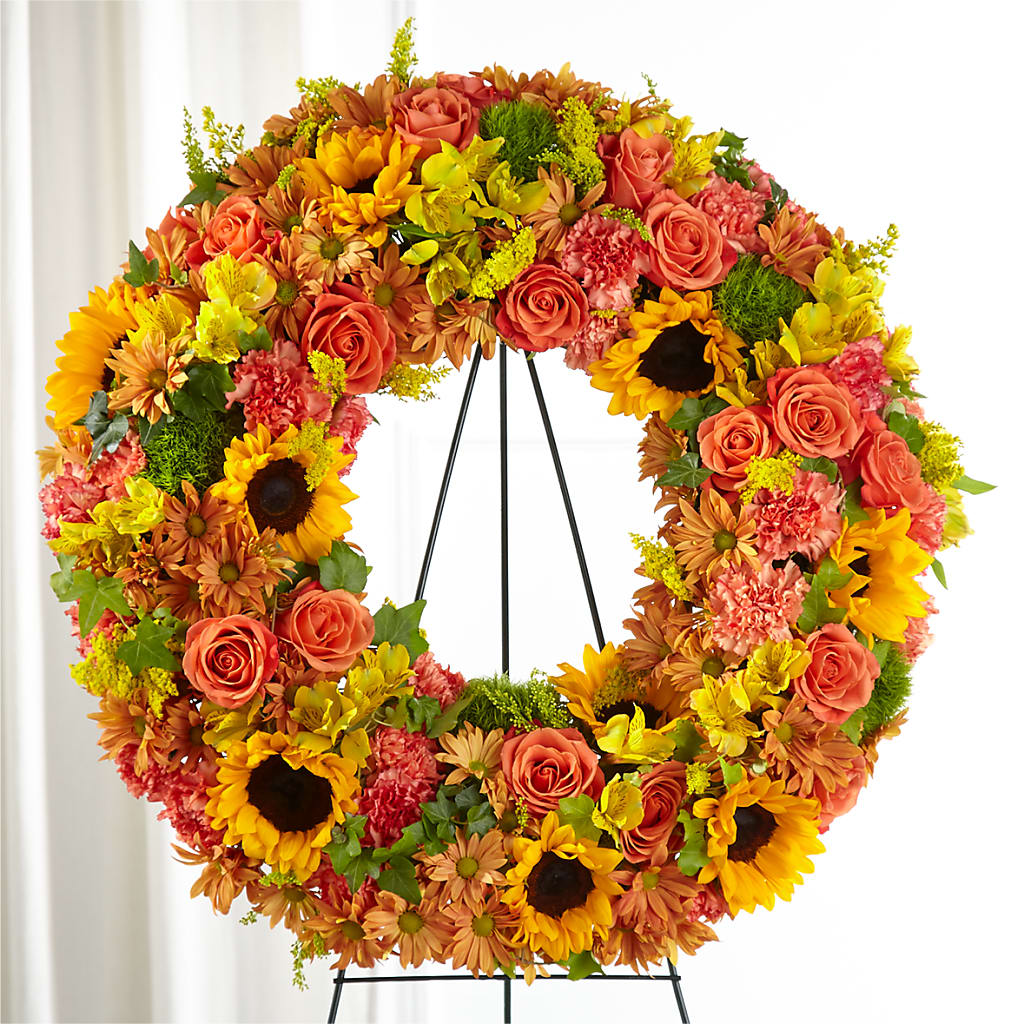 Autumnal Memories Wreath (Standard) – Micaelas Flowers And Gifts, Tulsa OK