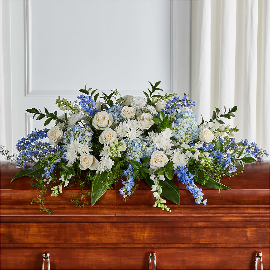 Timeless Essence Casket Spray – Micaelas Flowers And Gifts, Tulsa OK