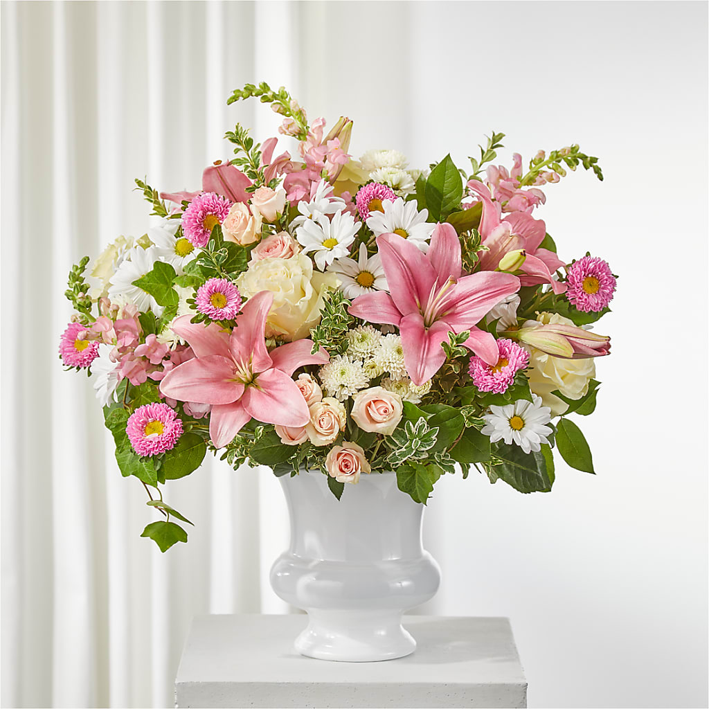Empathetic Blooms Urn Arrangement – Micaelas Flowers And Gifts, Tulsa OK