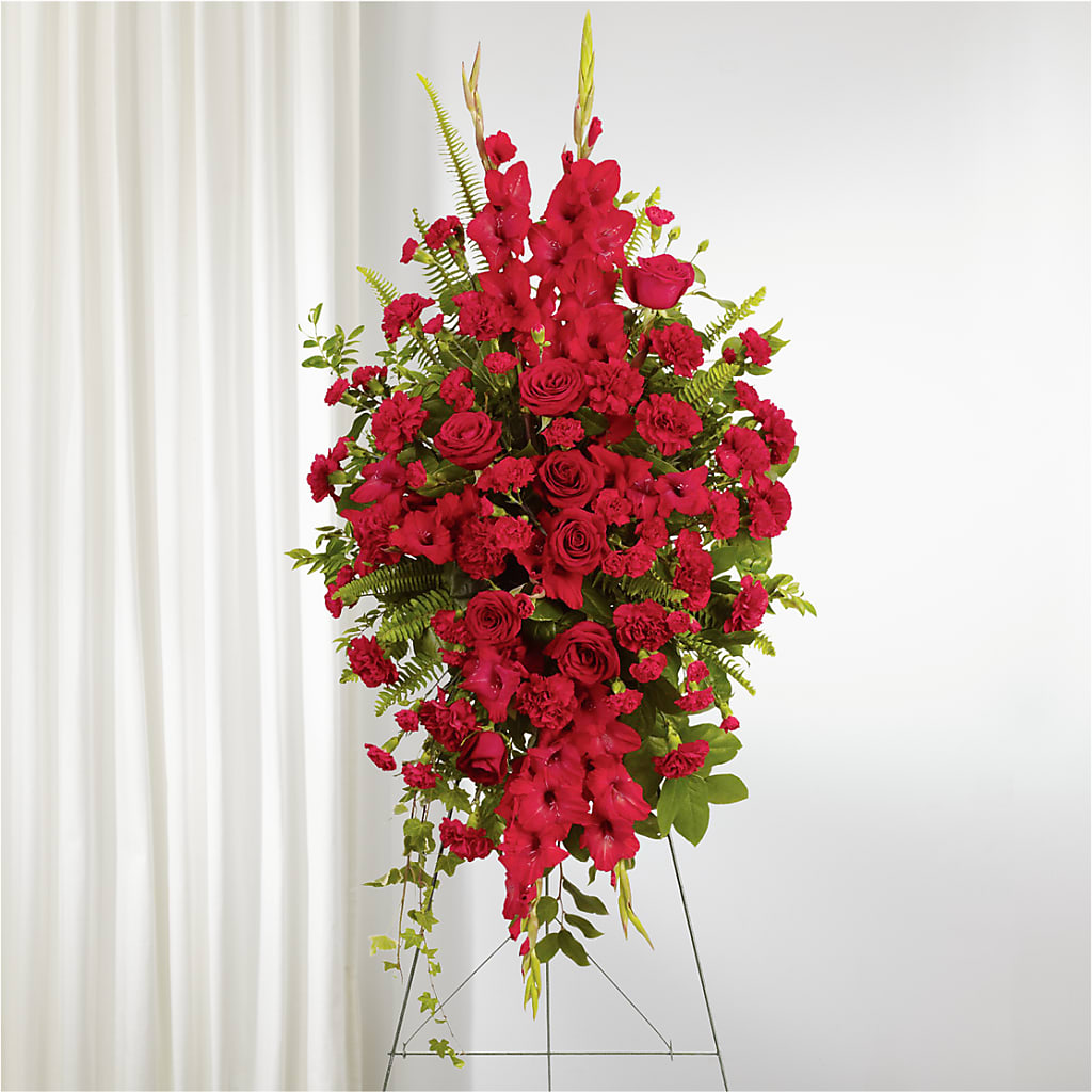 From the Heart Standing Spray – Micaelas Flowers And Gifts, Tulsa OK