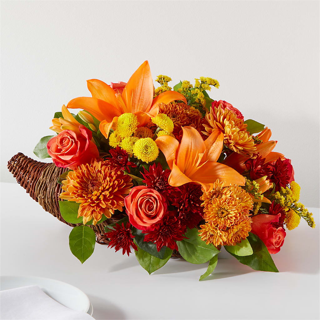 Bouquet of Blessings Cornucopia – Micaelas Flowers And Gifts, Tulsa OK