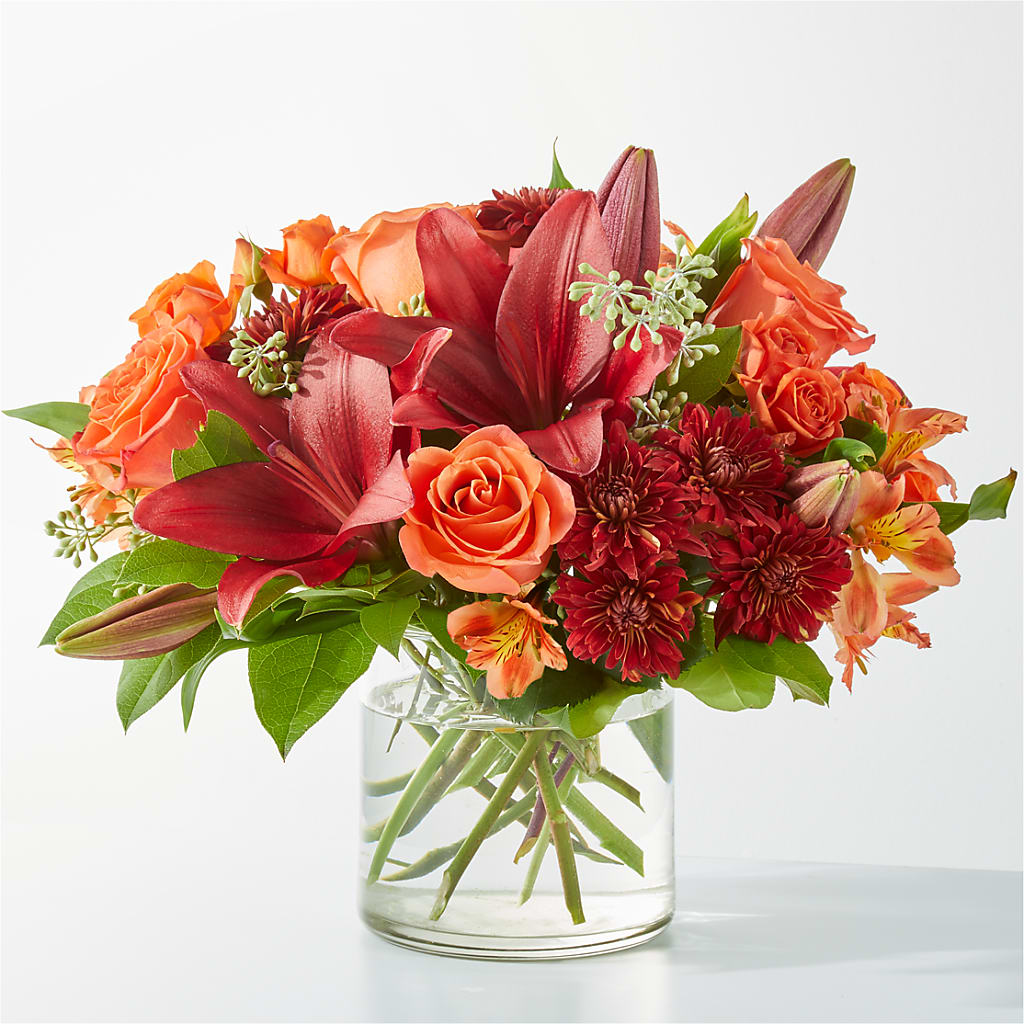 Crimson Leaves Bouquet – Micaelas Flowers And Gifts, Tulsa OK