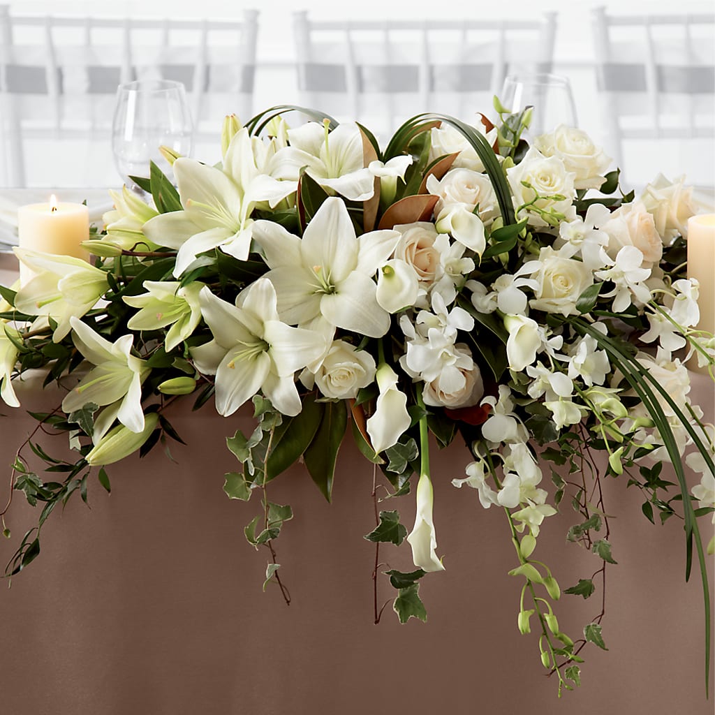 White Linen Arrangement – Micaelas Flowers And Gifts, Tulsa OK