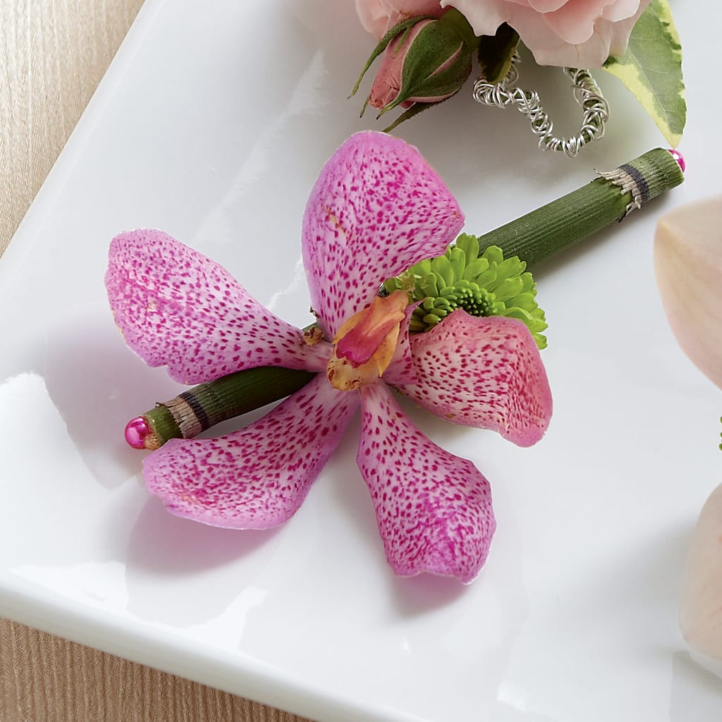 Pink Mokara Boutonniere – Micaelas Flowers And Gifts, Tulsa OK
