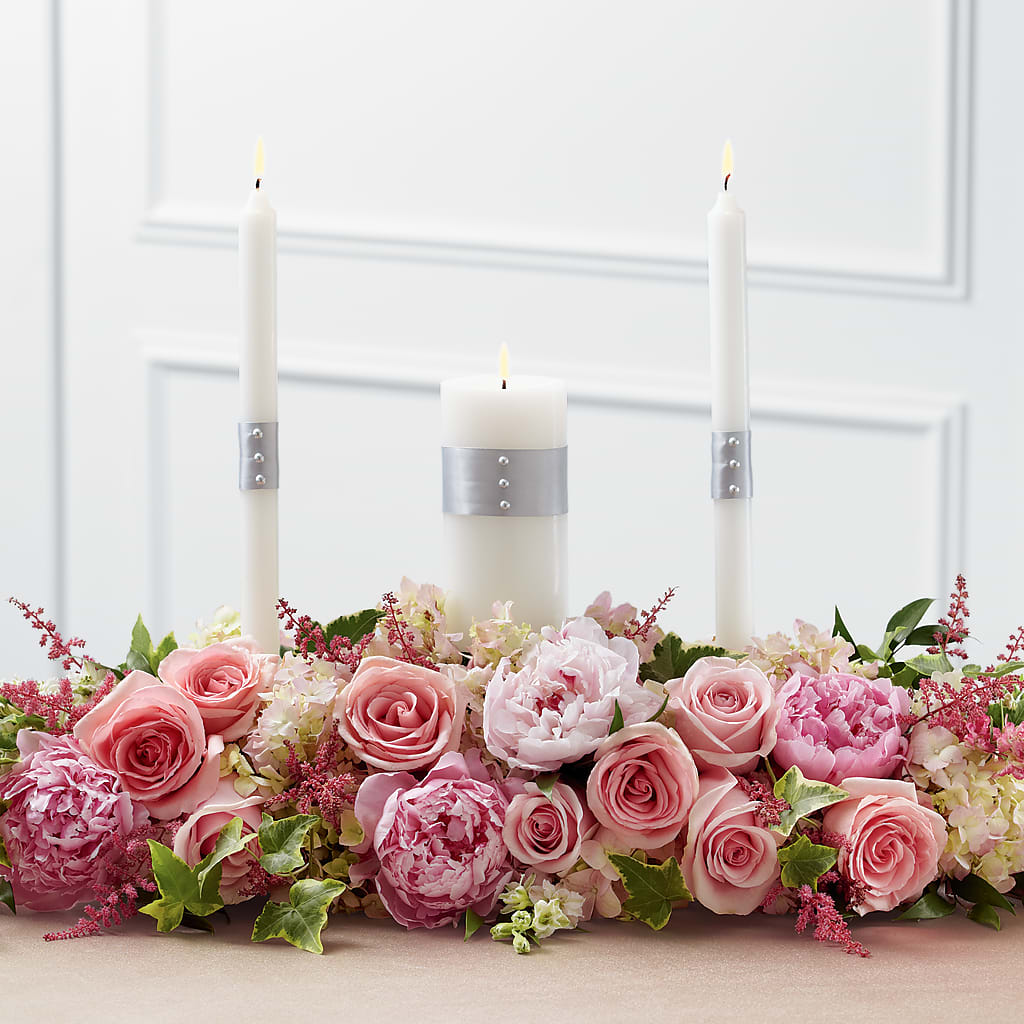 Worldwide Romance Unity Candle Arrangement – Micaelas Flowers And Gifts, Tulsa OK