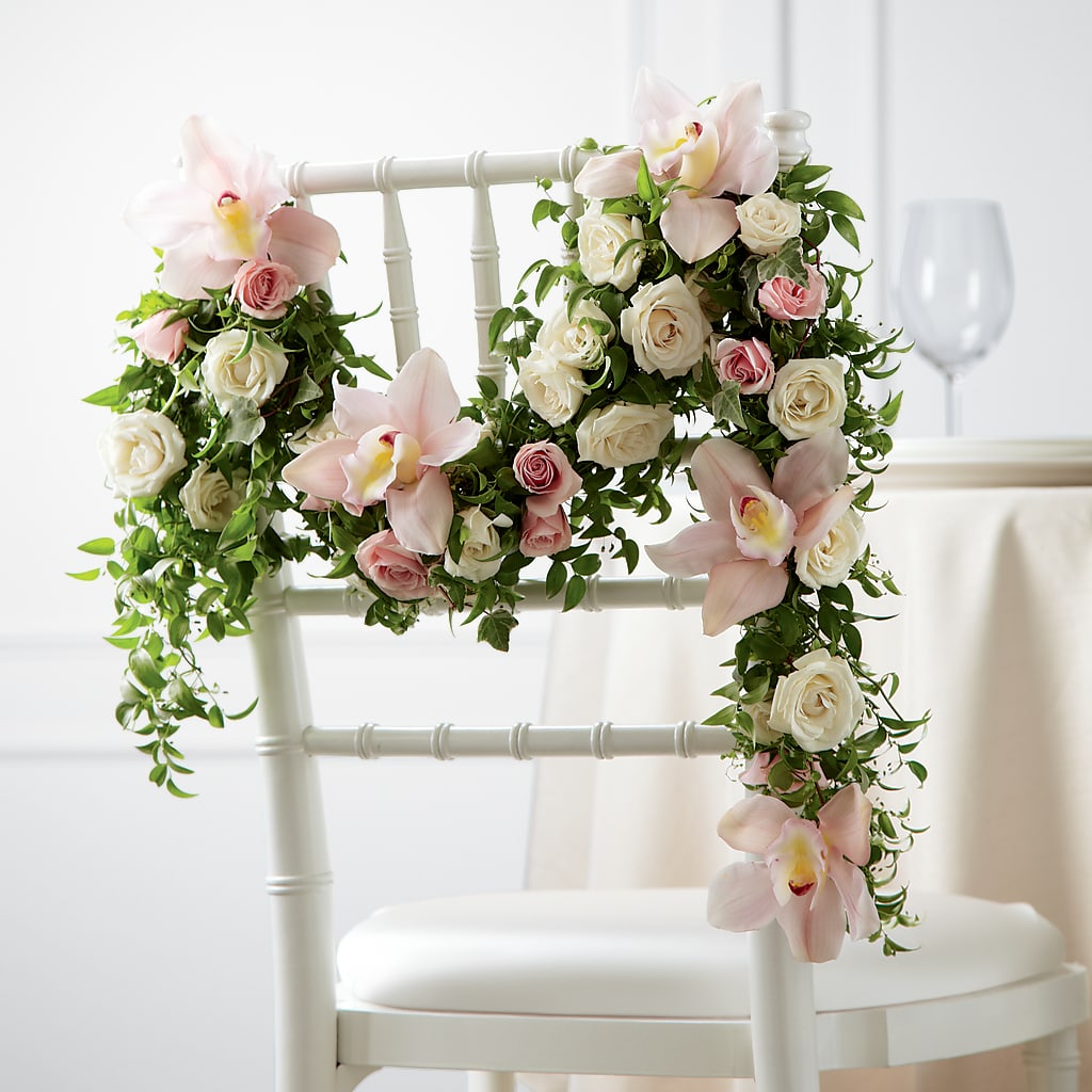Orchid Rose Chair Décor – Micaelas Flowers And Gifts, Tulsa OK