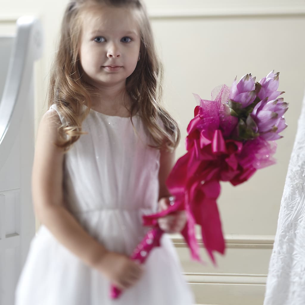 Sparkle Pink Flower Girl Bouquet – Micaelas Flowers And Gifts, Tulsa OK