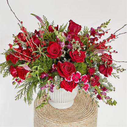Big Red Bow Bouquet –  Micaelas Flowers And Gifts, Tulsa OK