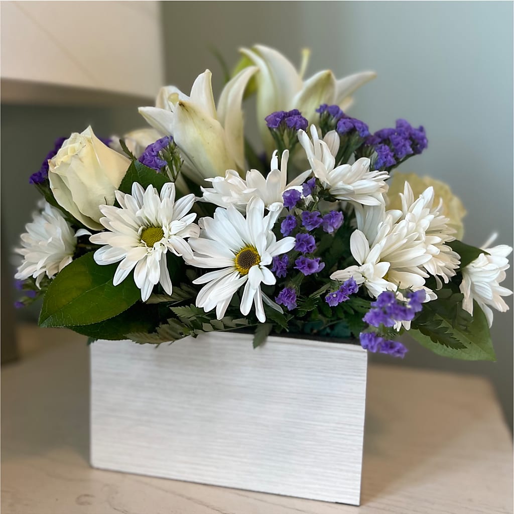 Beyond Blue Box Bouquet –  Micaelas Flowers And Gifts, Tulsa OK