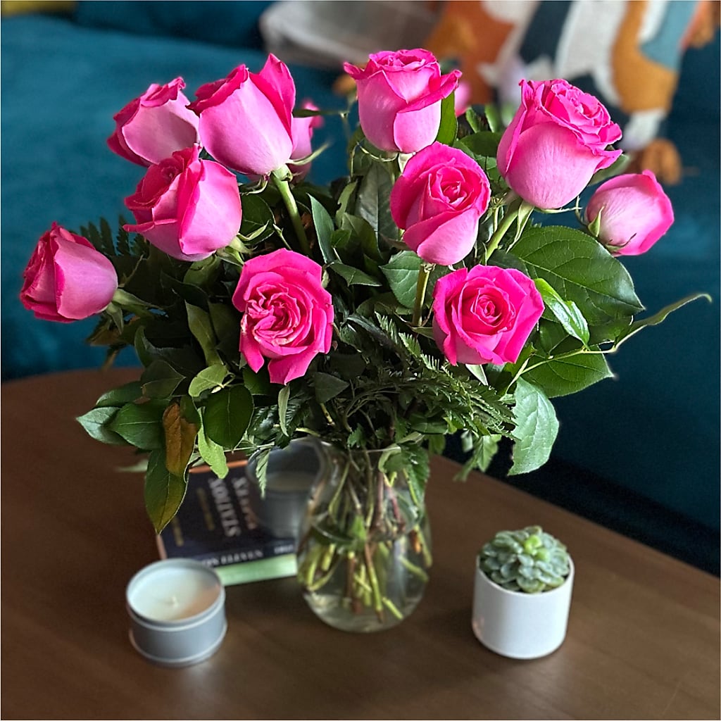 Long Stem Pink Rose Bouquet –  Micaelas Flowers And Gifts, Tulsa OK