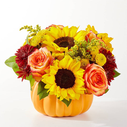 Golden Gourd Pumpkin Bouquet –  Micaelas Flowers And Gifts, Tulsa OK