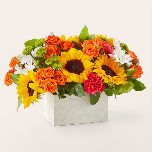Sun-drenched Blooms Box Bouquet –  Micaelas Flowers And Gifts, Tulsa OK