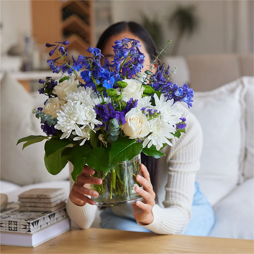 Cerulean Waves Bouquet –  Micaelas Flowers And Gifts, Tulsa OK