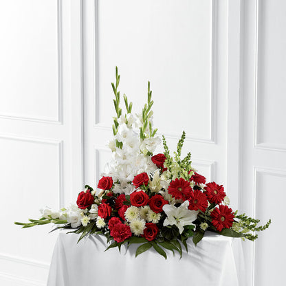Crimson & White Arrangement –  Micaelas Flowers And Gifts, Tulsa OK
