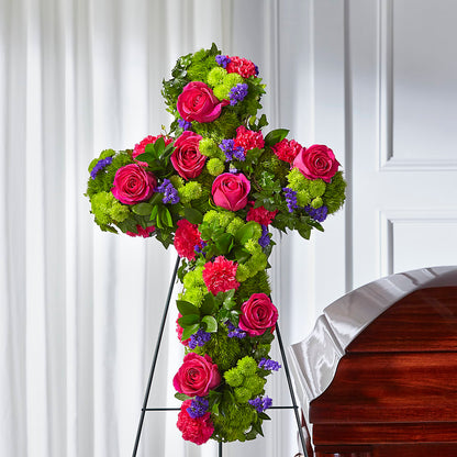 Tribute Rose Floral Cross –  Micaelas Flowers And Gifts, Tulsa OK