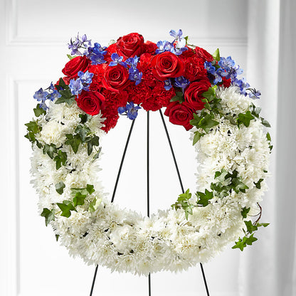 Patriotic Passion Wreath –  Micaelas Flowers And Gifts, Tulsa OK