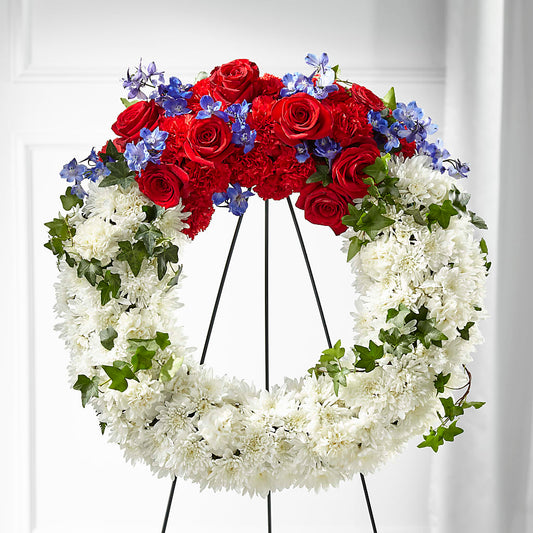 Patriotic Passion Wreath –  Micaelas Flowers And Gifts, Tulsa OK