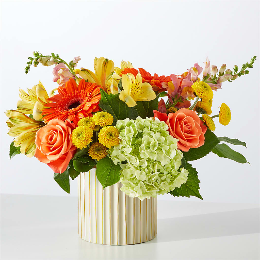Autumn Sunshine Bouquet with Ivory Vase –  Micaelas Flowers And Gifts, Tulsa OK