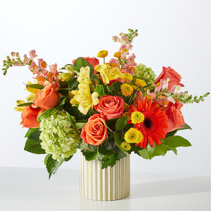Autumn Sunshine Bouquet with Ivory Vase –  Micaelas Flowers And Gifts, Tulsa OK