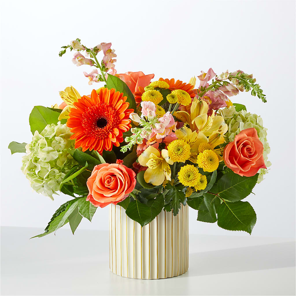 Autumn Sunshine Bouquet with Ivory Vase –  Micaelas Flowers And Gifts, Tulsa OK