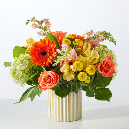 Autumn Sunshine Bouquet with Ivory Vase –  Micaelas Flowers And Gifts, Tulsa OK