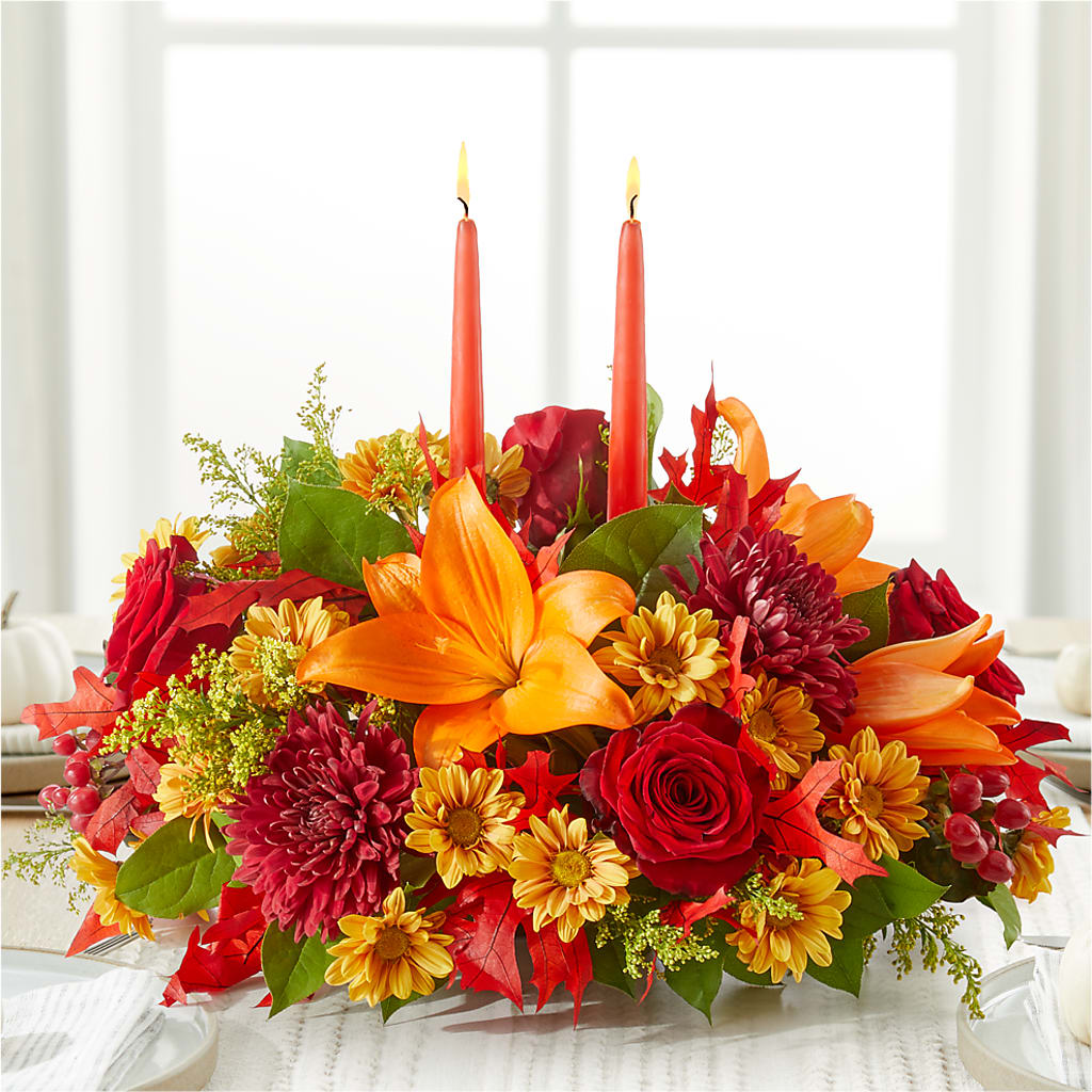 Autumn's Embrace Centerpiece –  Micaelas Flowers And Gifts, Tulsa OK