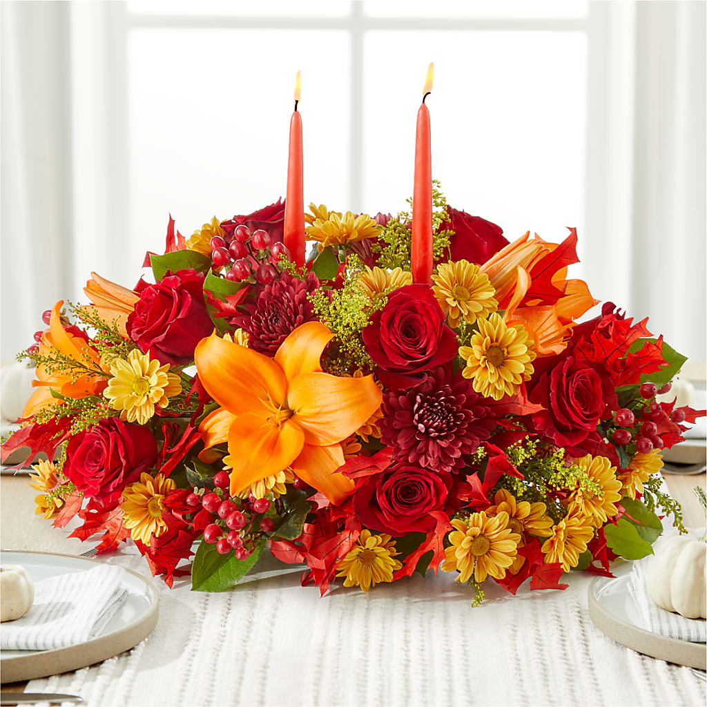 Autumn's Embrace Centerpiece –  Micaelas Flowers And Gifts, Tulsa OK