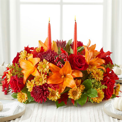 Autumn's Embrace Centerpiece –  Micaelas Flowers And Gifts, Tulsa OK