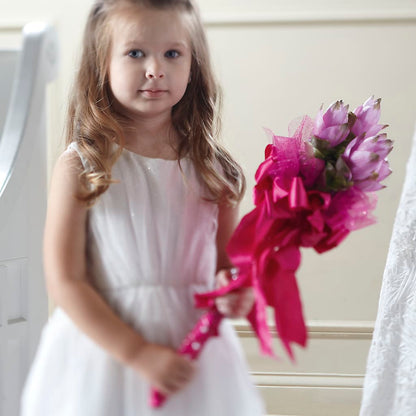 Sparkle Pink Flower Girl Bouquet –  Micaelas Flowers And Gifts, Tulsa OK